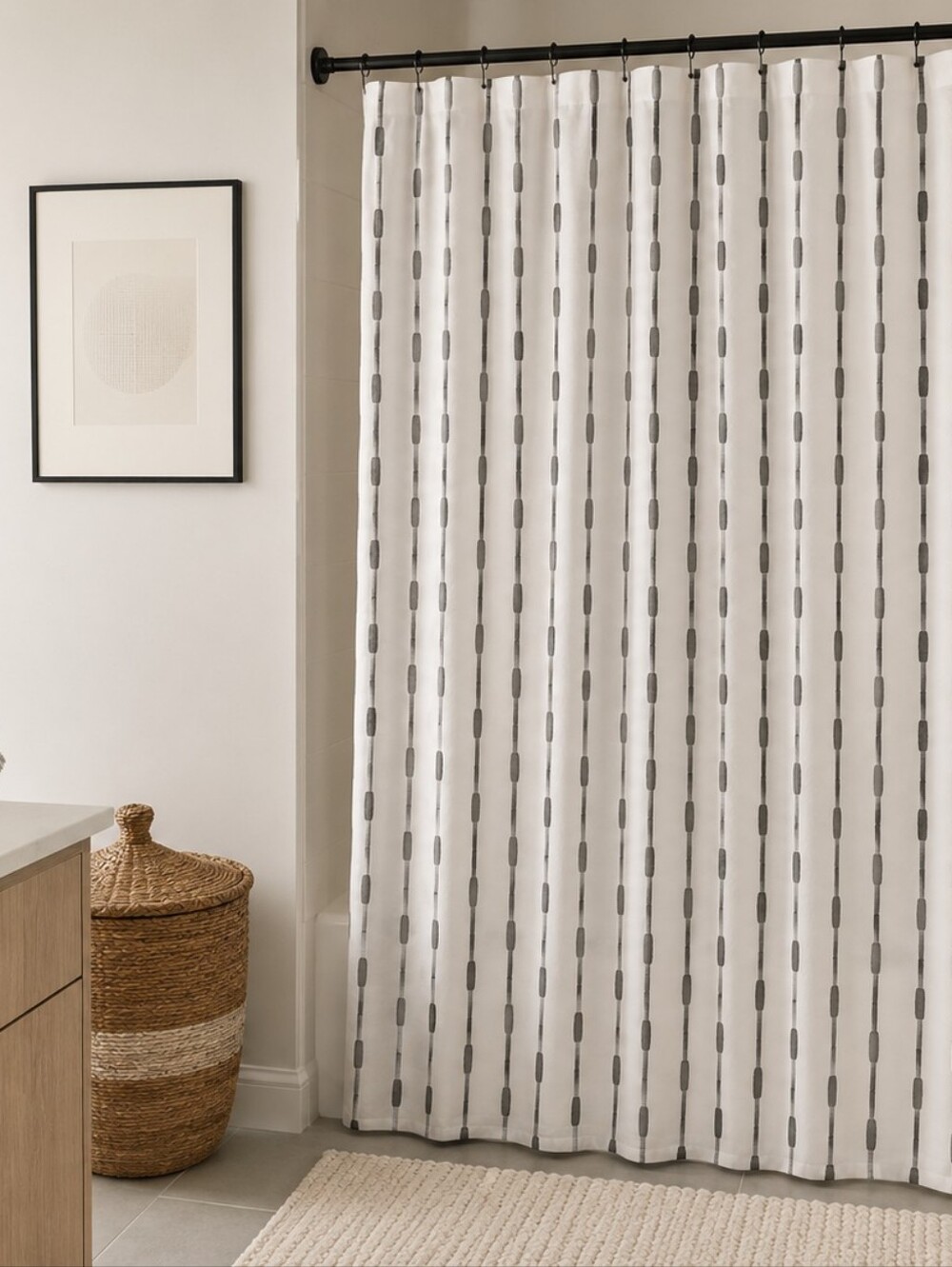 Project 62 Grey & White Textured Shower Curtain 72" x 72" NEW Unopened